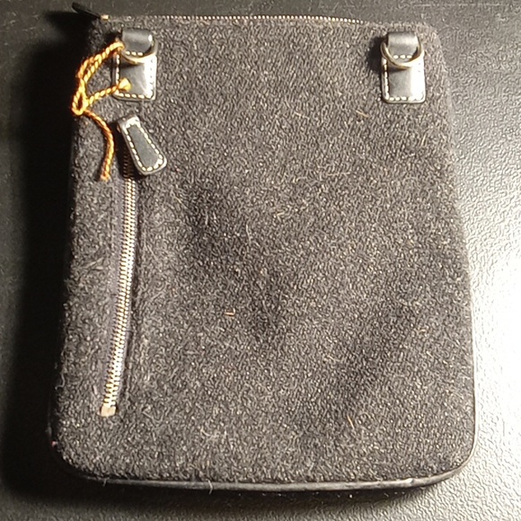Coach Black Gray Silver Sacoche Felt Coach Pouch No Shoulder Strap Length 8 1/2 - Picture 2 of 8